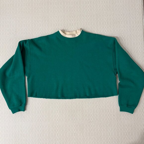 Vintage Layered Faux Turtleneck Cropped Sweater Size Medium - Picture 2 of 4